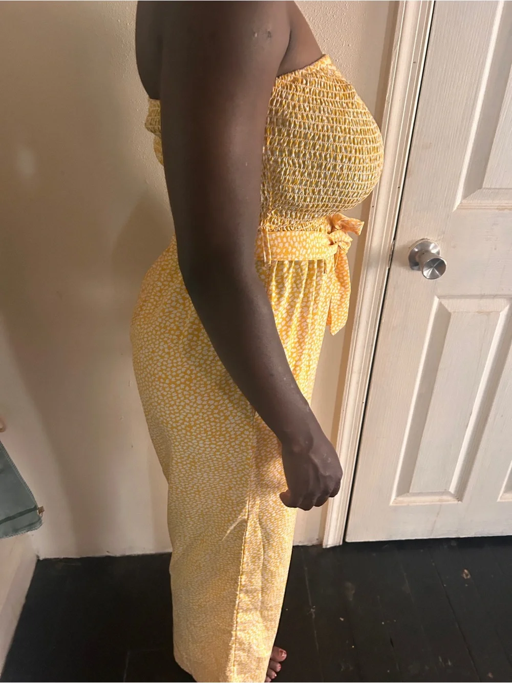 SHEIN Girls Yellow Micro Dot Pajama Bottoms